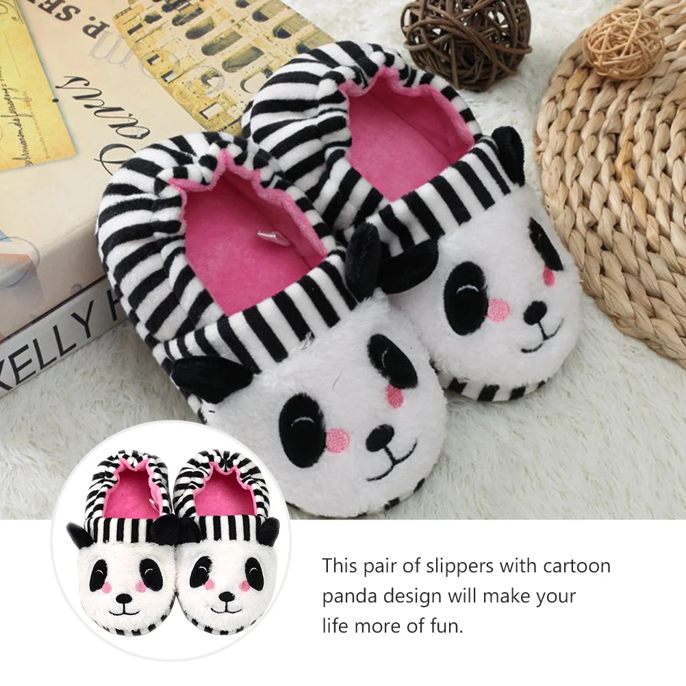 Toddler Children's Non-slip Warm Slippers Baby Girls Kids House Shoes Upper: Striped Short Plush Winter