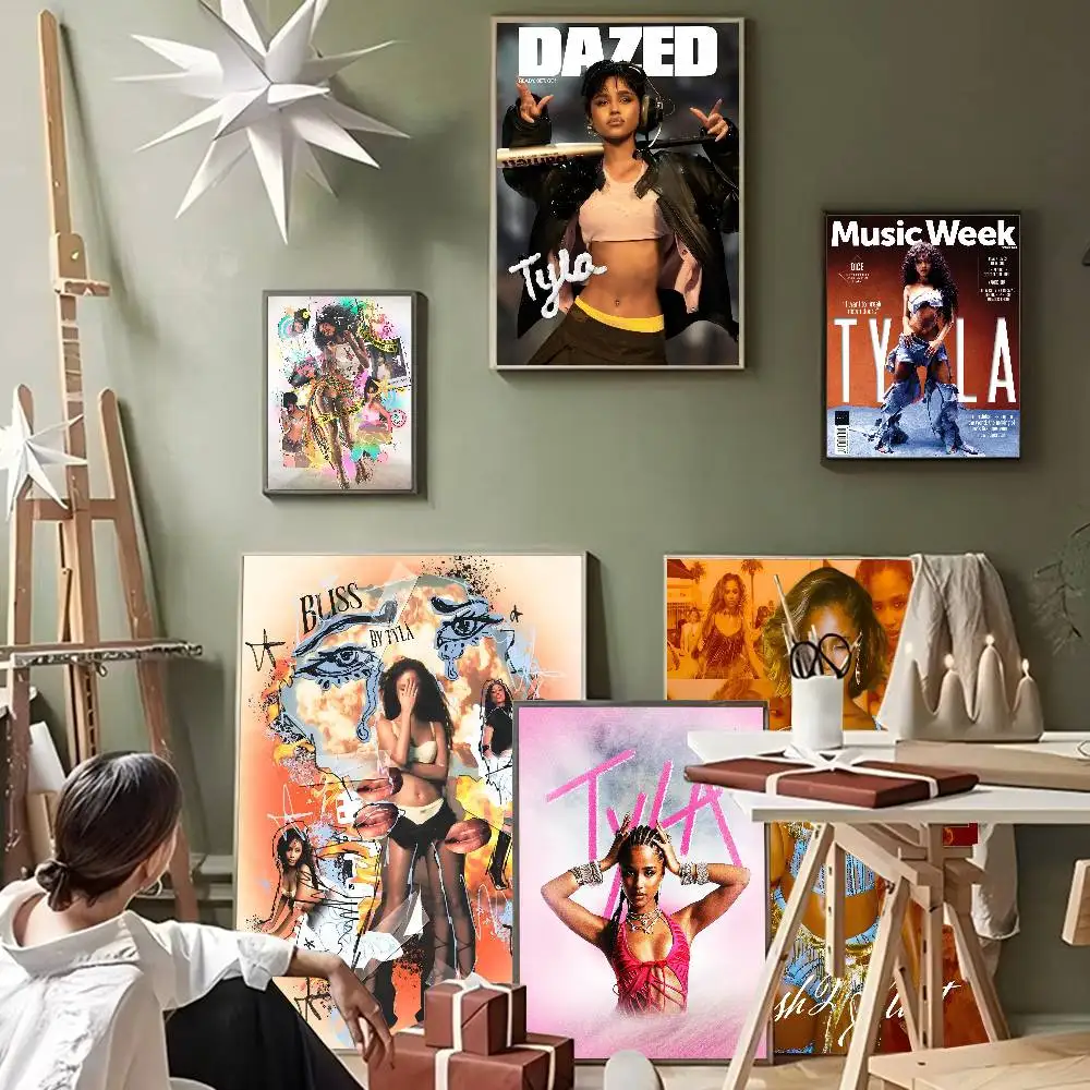 Pop Sänger Star Tyla DIY Sticky Poster Whitepaper Drucke Poster Kunstwerk Vintage Dekorative Malerei