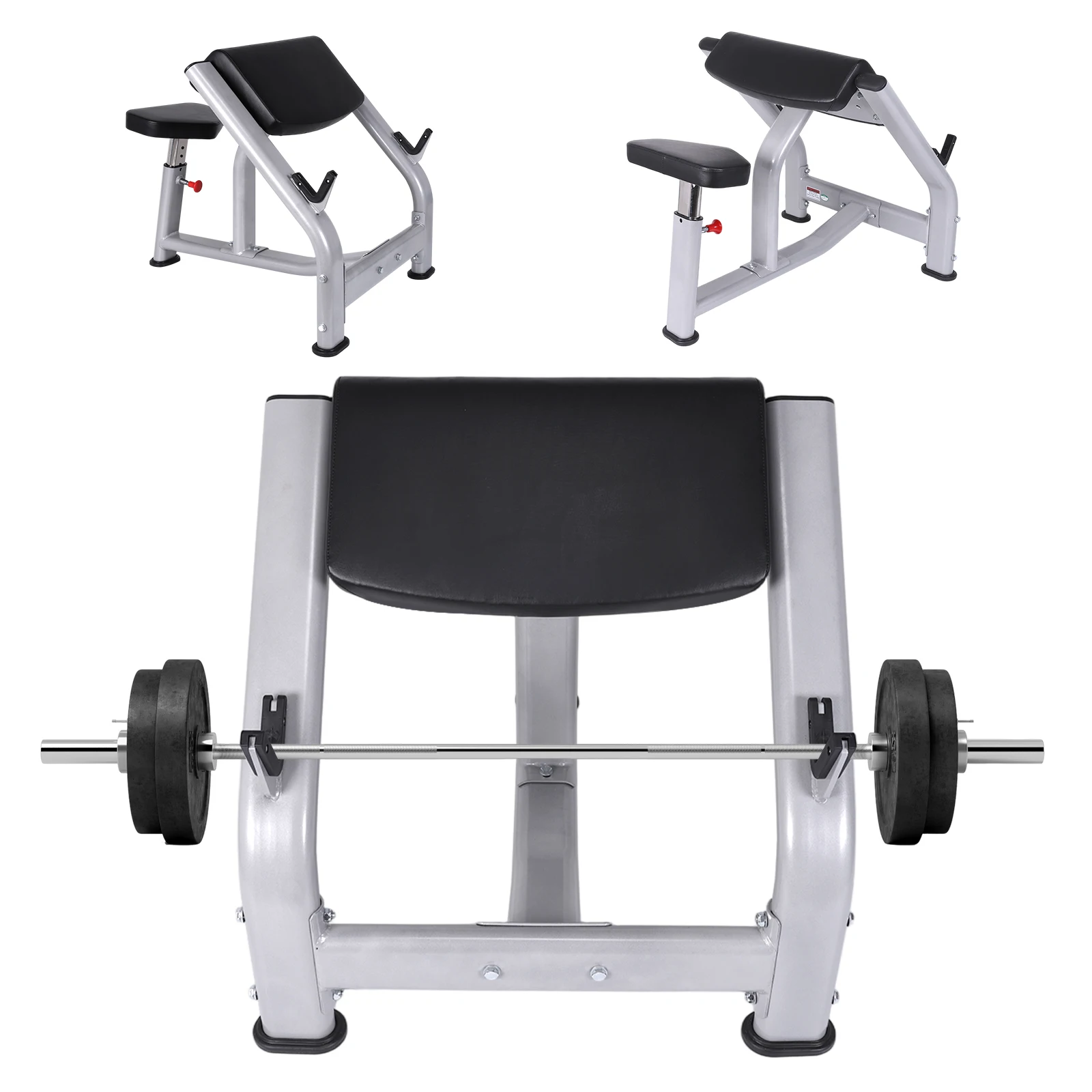 

Seated Isolated Barbell Dumbbell Biceps Station with Adjustable Seat Seated Barbell and Dumbbell Biceps Station for Home Gym
