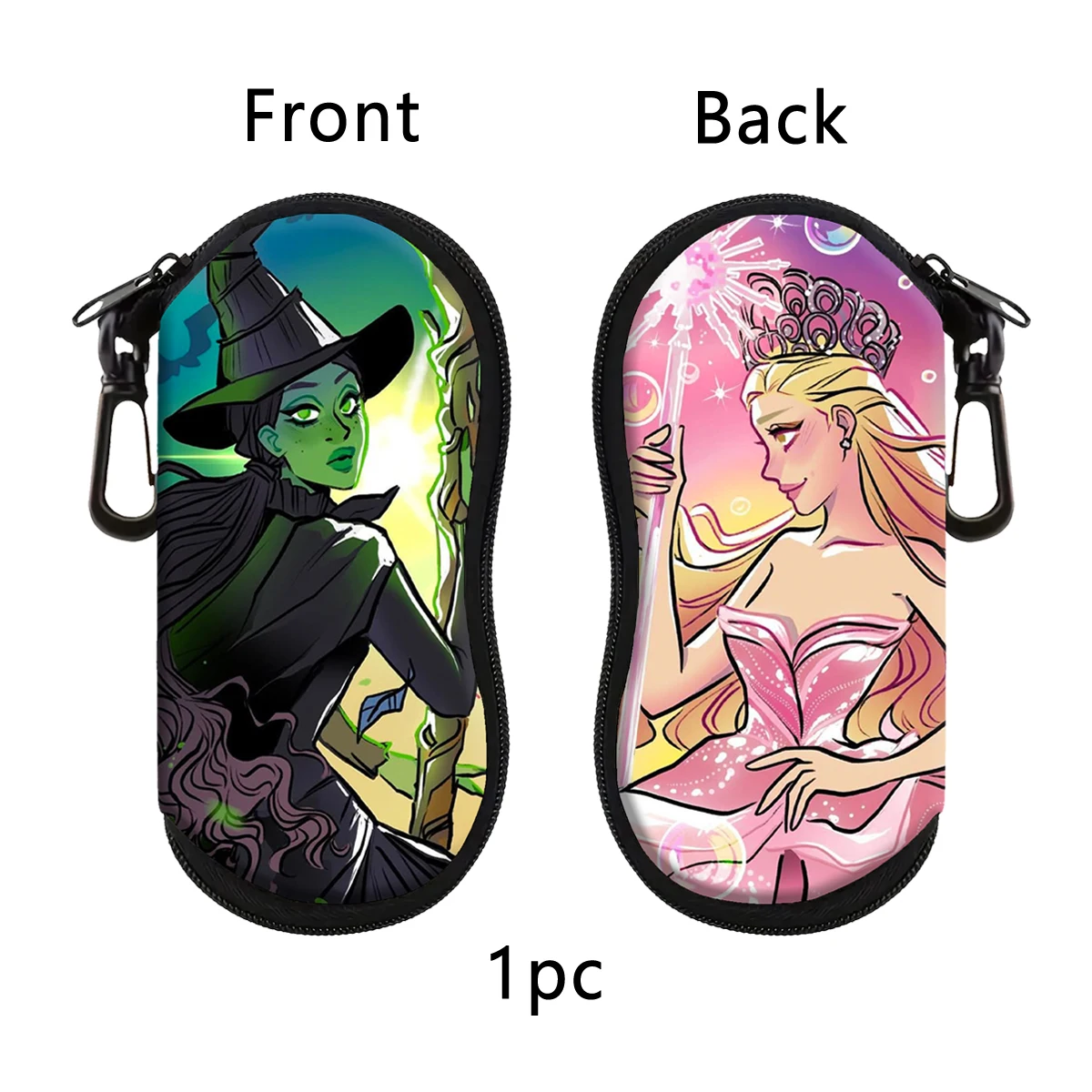 

Beautiful Witch Glasses Case Funny Cartoon Portable Zipper Glasses Bag Unglasses Cover Glasses Storage Bag 1pc