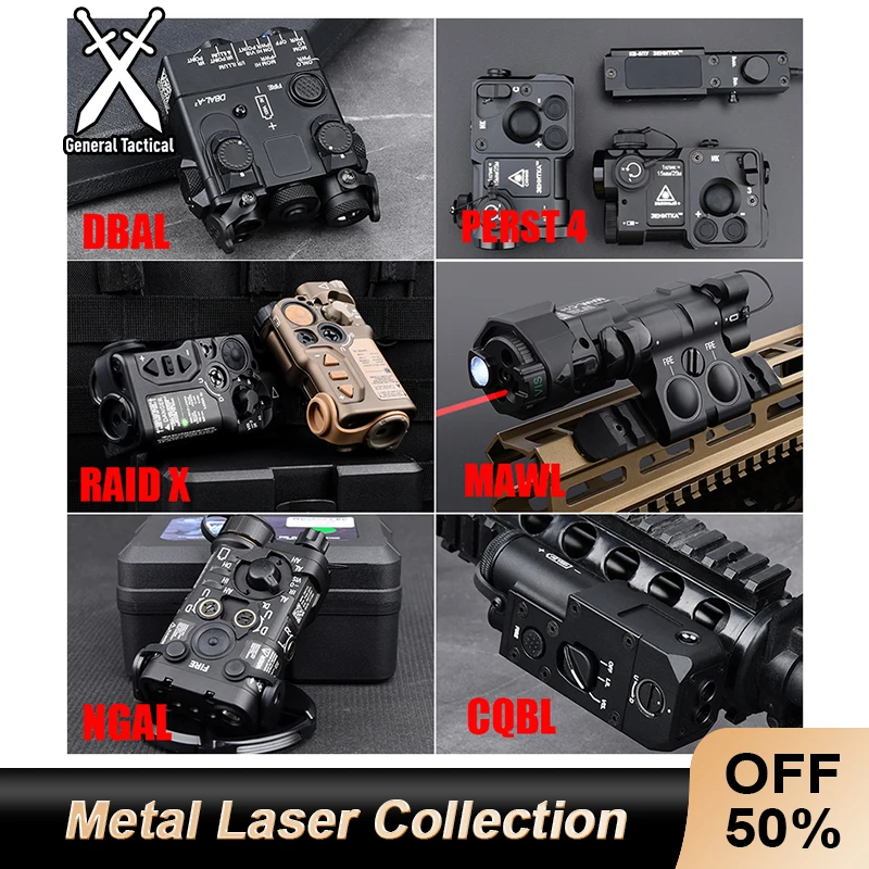 CNC WADSN Airsoft Tactical Całkowicie Metalowy MAWL C1+ NGAL DBAL PEQ PERST-4 Laser Czerwony Zielony Niebieski Laser IR Metalowa Wersja SF M300