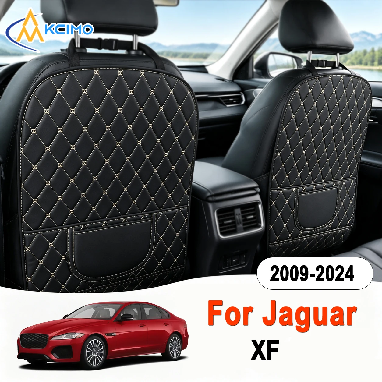 Custom Fit Seat Back Cover For Jaguar XF 2009-2024 Premium Rear Seat Backrest Protector Panel Auto Interior Accessories