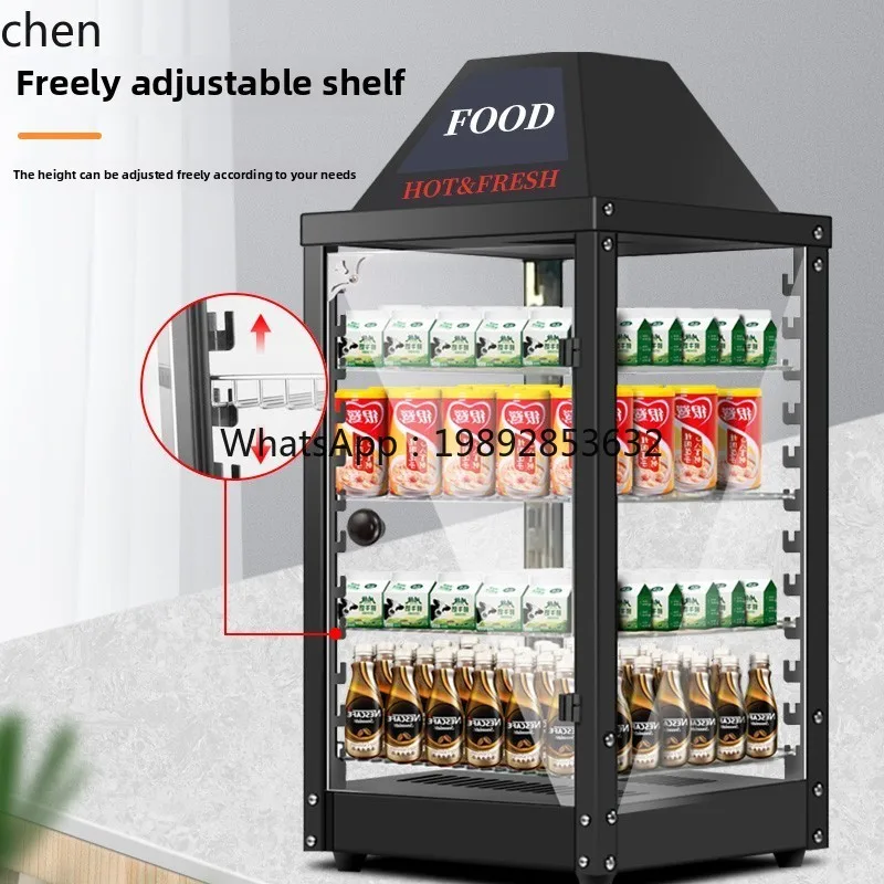 

ZS Beverage Heating Machine Commercial Insulation Box Hamburg Milk Egg Tart Insulation Cabinet Food Heating Display Cabinet