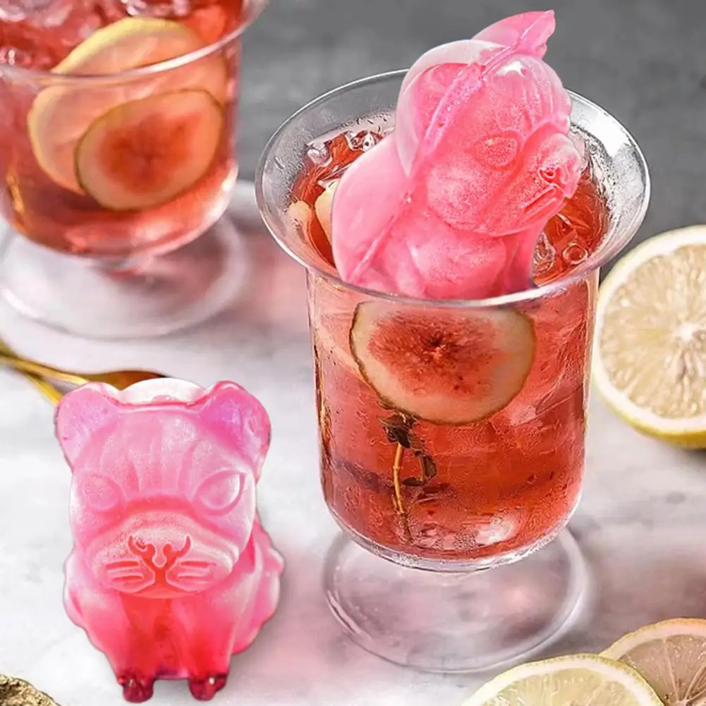 Dog-shaped Ice Cubes Pet Dog Shape Silicone Ice Mold for Slow Melting Cocktails Food-grade Dishwasher Safe Grid 3d for Unique
