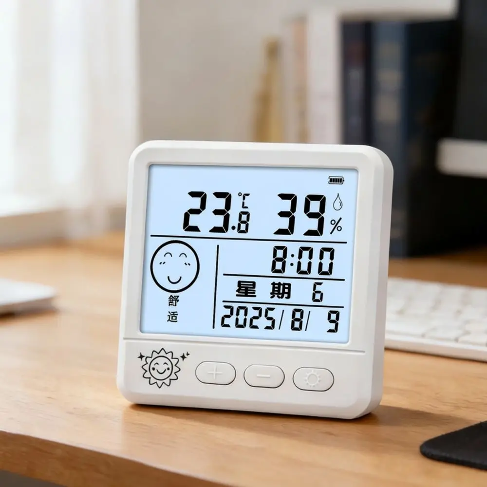 Precision Digital Hygrometer Indoor Room Climate Station Alarm Clock Magnetic Backing Wall Hanging Table Stand