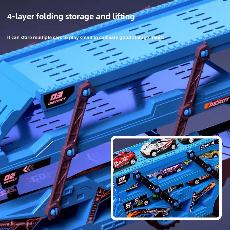 Vervormingsopslag Uitwerpauto Speelgoedauto voor jongens Opvouwbare auto Containervervoer Skidrail-auto Vervormingsopslag