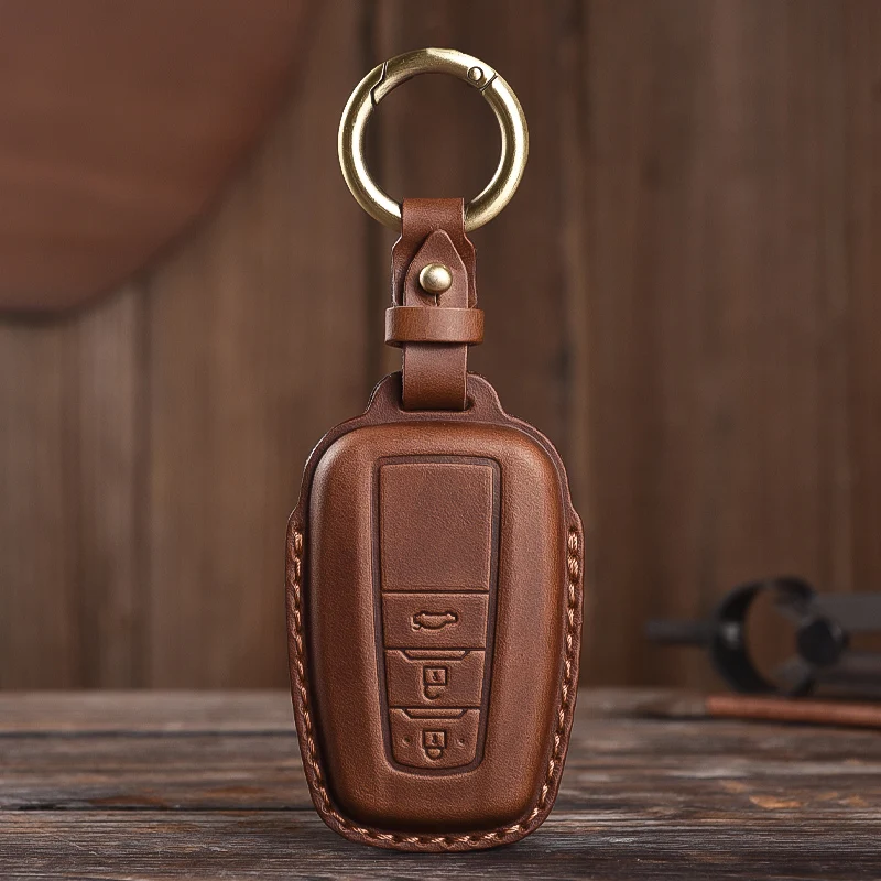 

Leather Key Case Cover Shell For Toyota Camry Corolla RAV4 Prius Highlander Wildlander CHR C-HR Avalon GT86 2018-2022 Protector