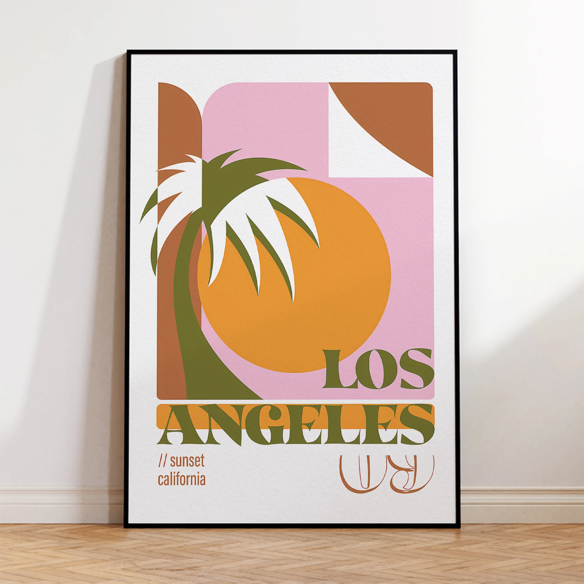 Modern Los Angeles California Sunset Palm Tree Wall Art Prints Canvas Painting Poster Picture For Living Room Home Decor