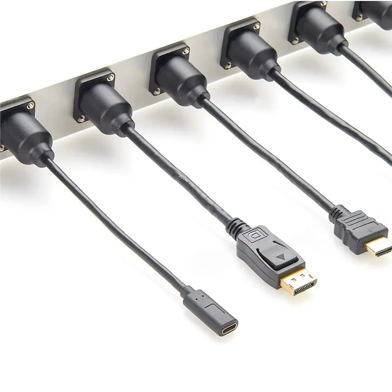 A41Z-DP1.2 Panel Mount Feedthrough Connector Female To Male Panel Coupler With D-Type And XLR Mount
