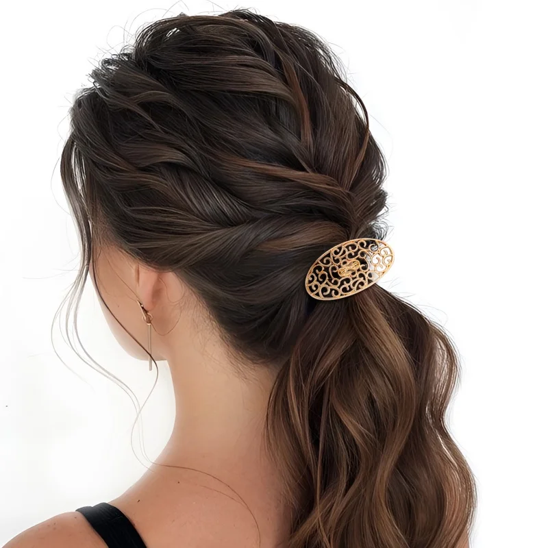 

Модные элегантные металлические резинки для волос с геометрическим рисунком, эластичные винтажные атмосферные резинки для волос, аксессуары для волос из материкового Китая