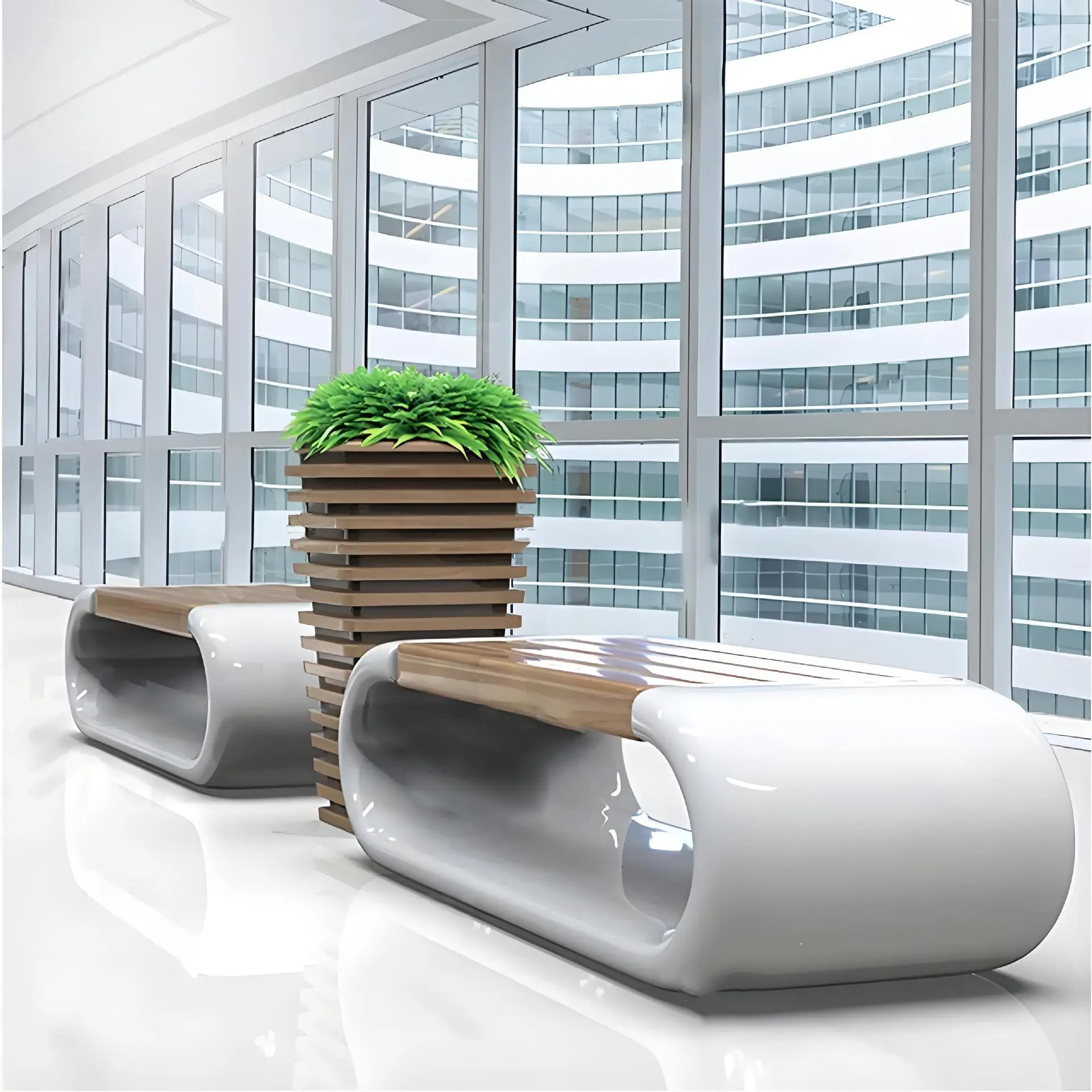 FRP flower box flower slot commercial beauty pot rectangular outdoor municipal street partition planting landscape