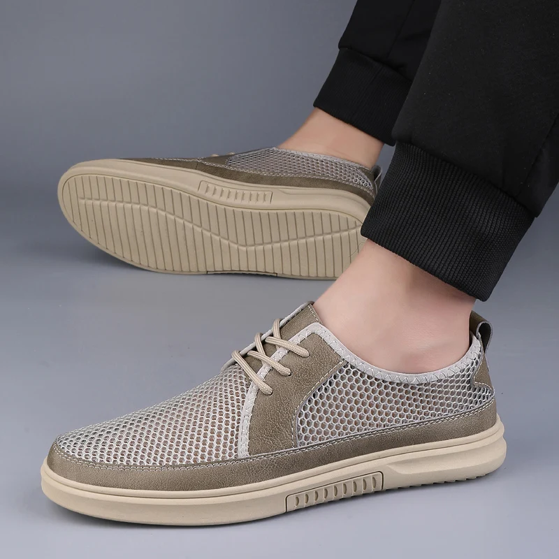 

Classic Brand Breathable Mesh Casual Shoes Soft Soles Comfortable Breathable Outdoor Men's Driving Shoes Men's Business Shoes