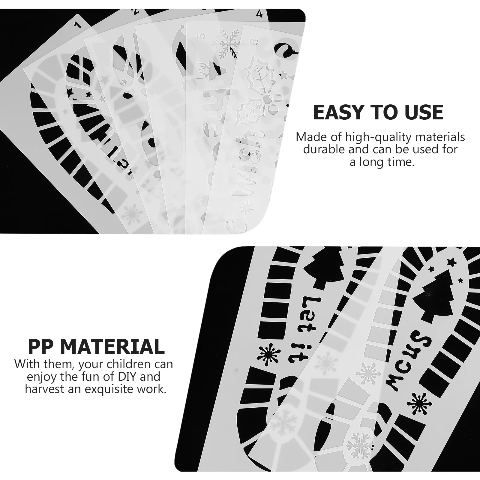 6 lembar contoh potongan natal lukisan jejak menggambar stensil stensil kerajinan DIY