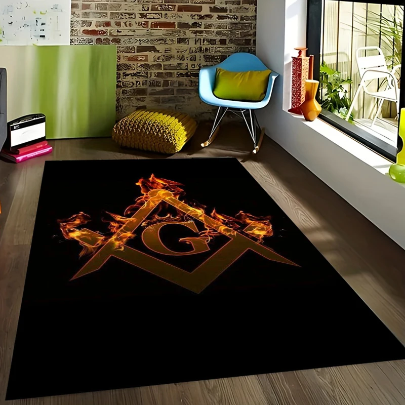 Masonic Carpet Freemason Illuminati Ring Rug Large Carpet All Seeing Eye Rugs Carpets for Living Room Carpets Fitness Pet rug