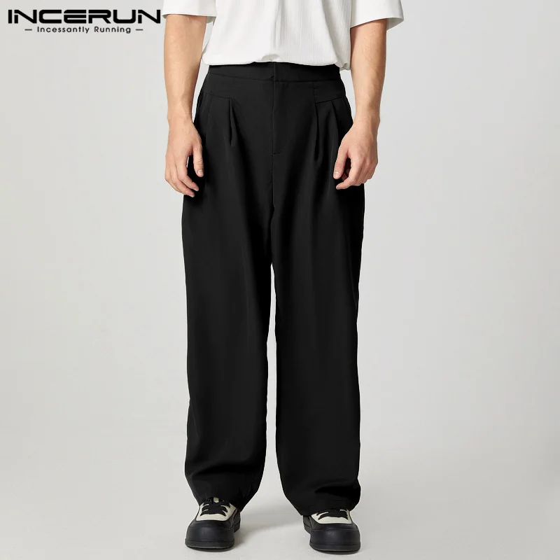 

Men Pants Solid Color Joggers Loose Streetwear Casual Trousers Men Pleated 2026 Korean Style Fashion Leisure Pants S-5XL INCERUN