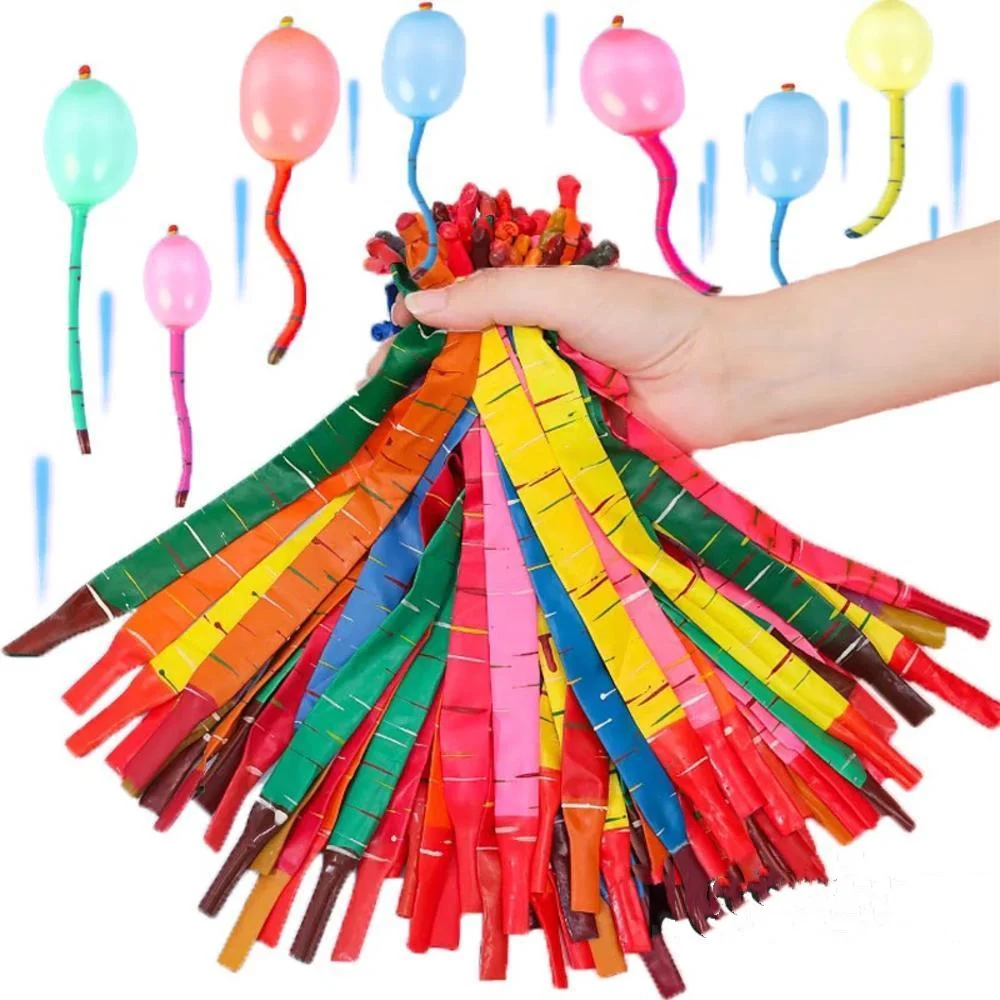 100pcs Mixed Color Long Latex Rocket Balloon Flying Squeaking Children Birthday Party Decoration Latex Balloons Classic Toys