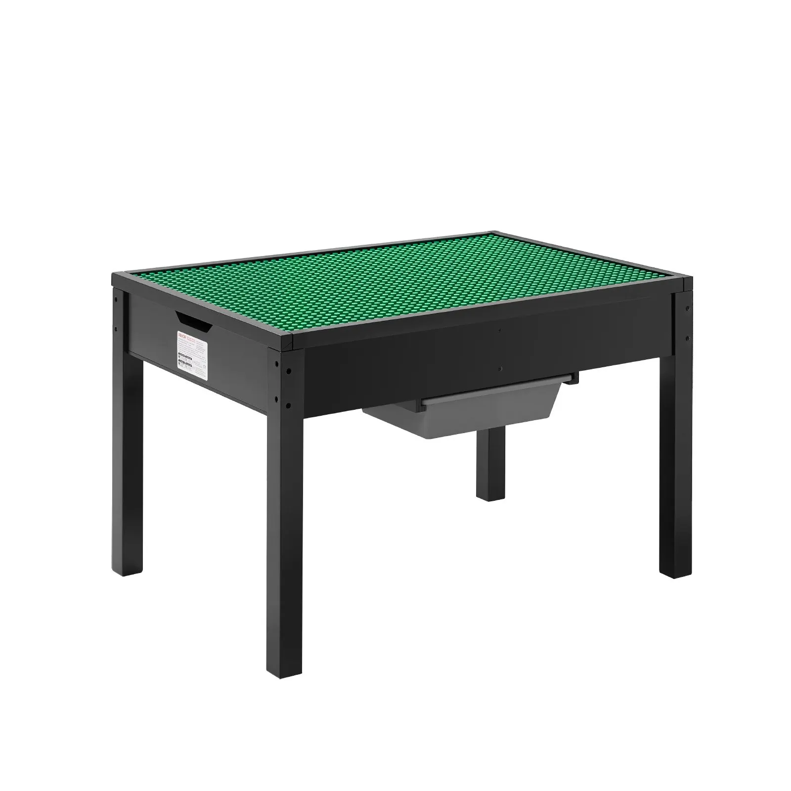 

Kids Wooden Activity Table, Building Blocks Double-Sided Tabletop, Multi-Purpose Activity Play Table With 2 Storage Bins For