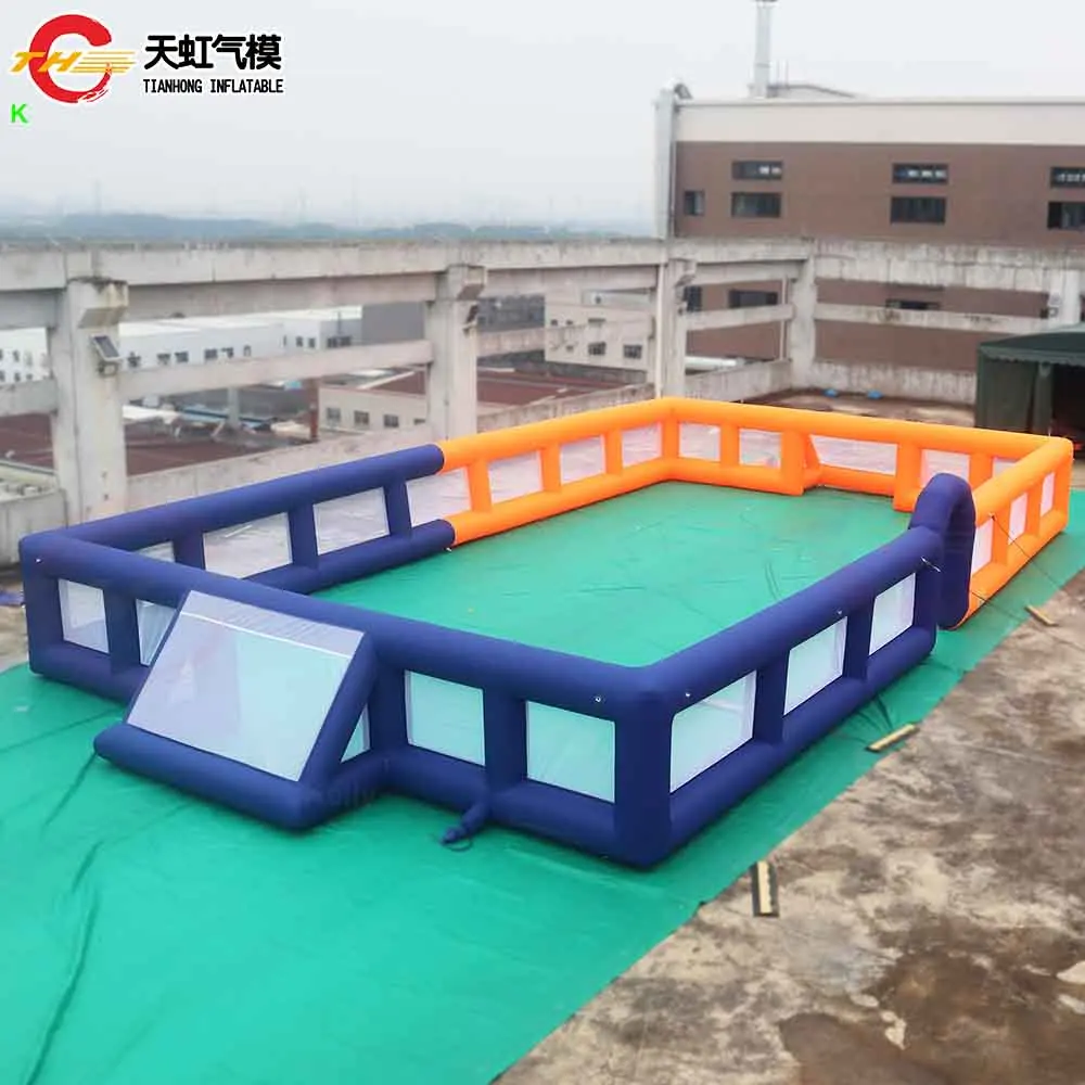 

Быстрая доставка 20x10 м гигантская надувная футбольная площадка надувная футбольная площадка футбольная арена спортивная игра на продажу