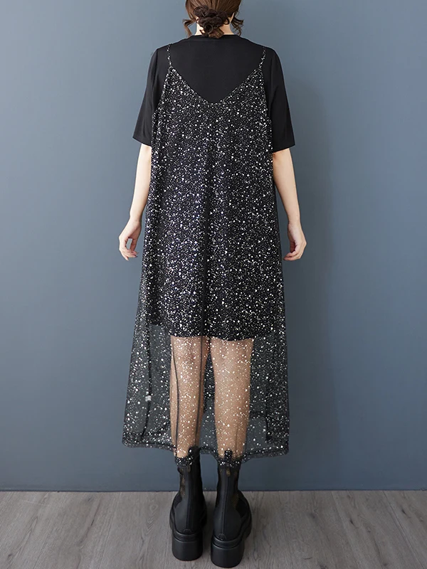 Loose Silver Heat Transfer Me Tank Top And T-irt Two-Piece Set k Design Sensation Faionable Summer Outfit plus Size