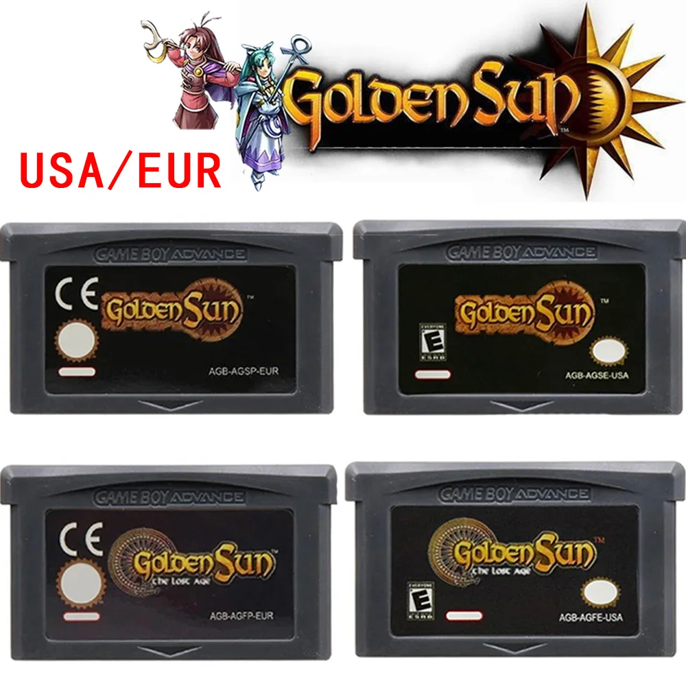 Golden Sun GBA Game Cartridge 32 Bit Video Game Console Card Series The Lost Age for GBA/SP/DS