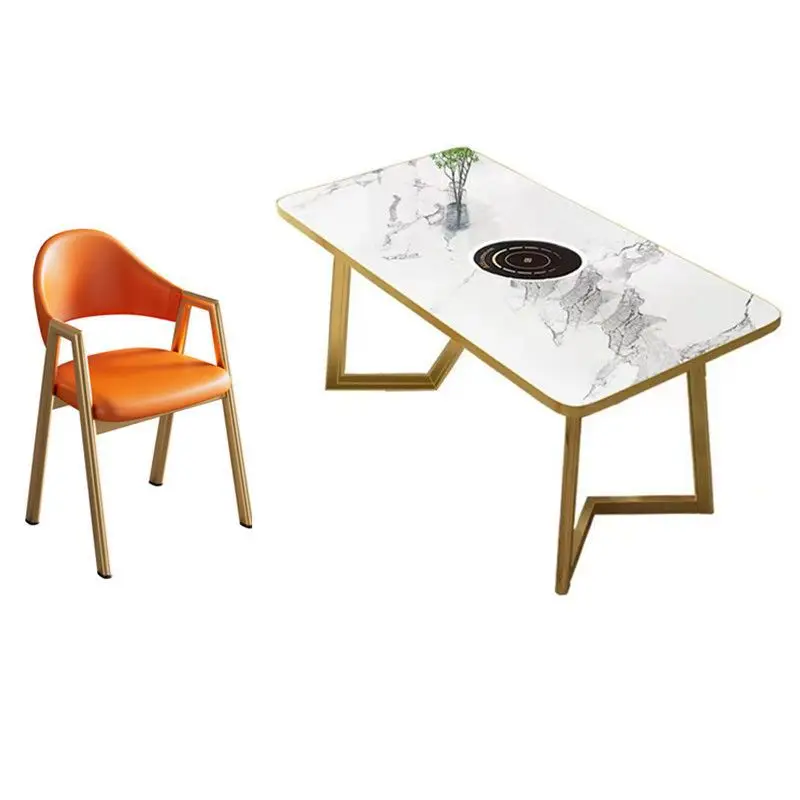 

Commercial stone without restaurant barbecue skewers table and chair combination dining table, chair pot table