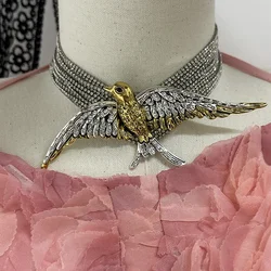 Exaggerated Fashion Metal Bird Fringe Earrings Necklace Niche Design Luxury Senior Sense Women's Banquet Dress Accessories