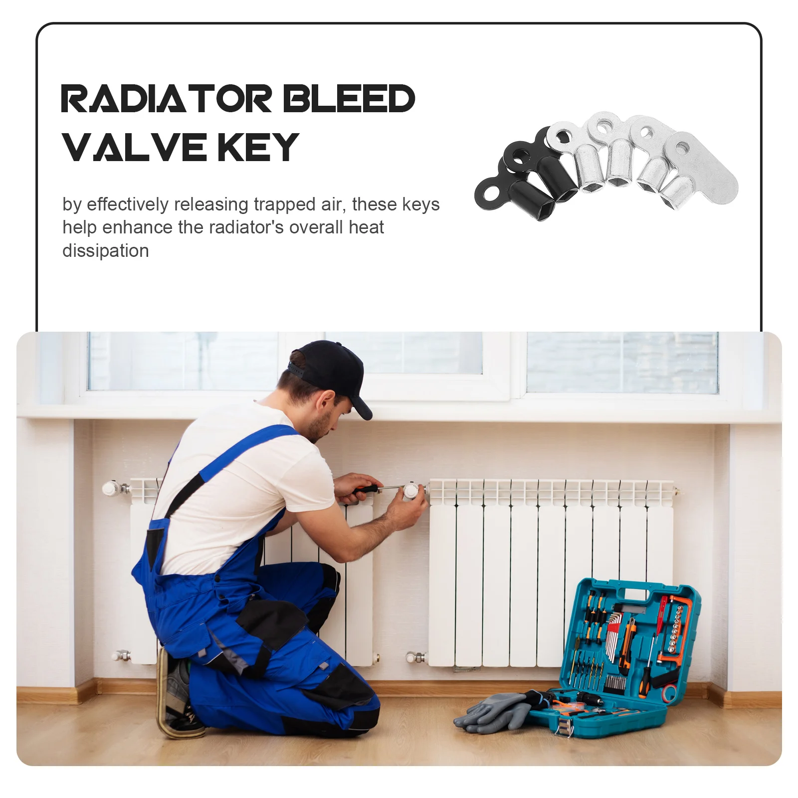 Clé de ventilation de radiateur en alliage de Zinc, outil universel de Valve de purge pour chauffage, accessoires de radiateur, réparation de plomberie, Valve de robinet 6 pièces