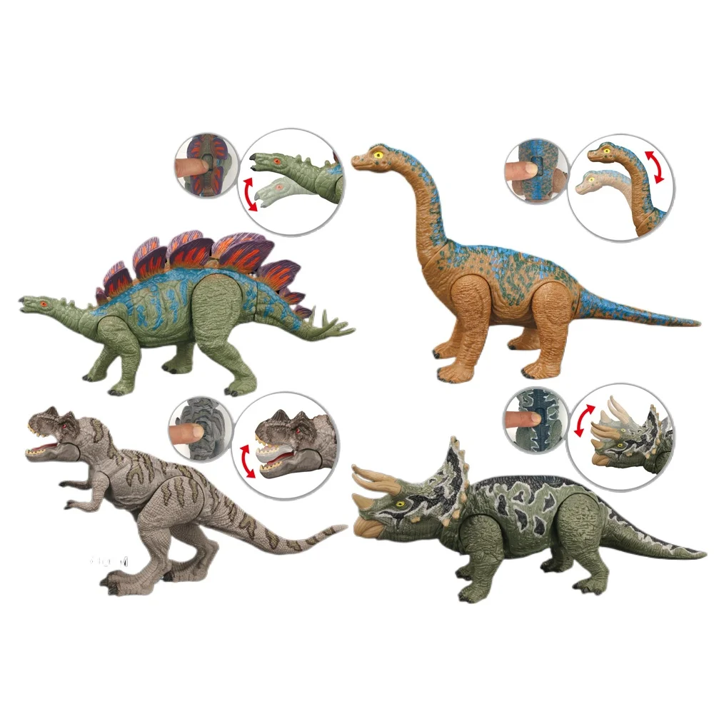 Jarassic World ชุดไดโนเสาร์ของเล่น Dinosaurios Action Figure วัสดุ ABS พร้อมฉากของขวัญของเล่นเด็กสําหรับชาย
