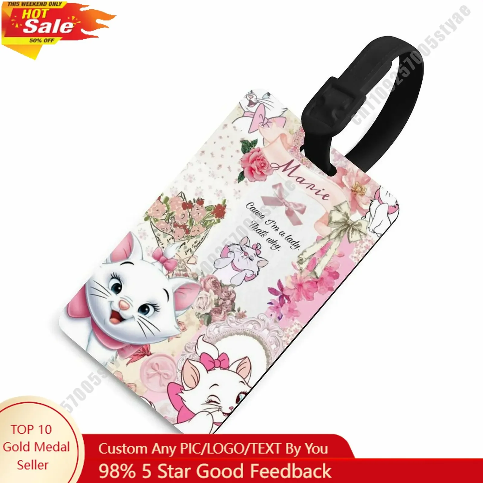 

Marie Luggage Tags Disney Personalized Customized Your Name Phone Number Address Anti Loss Travel Essential Accessories