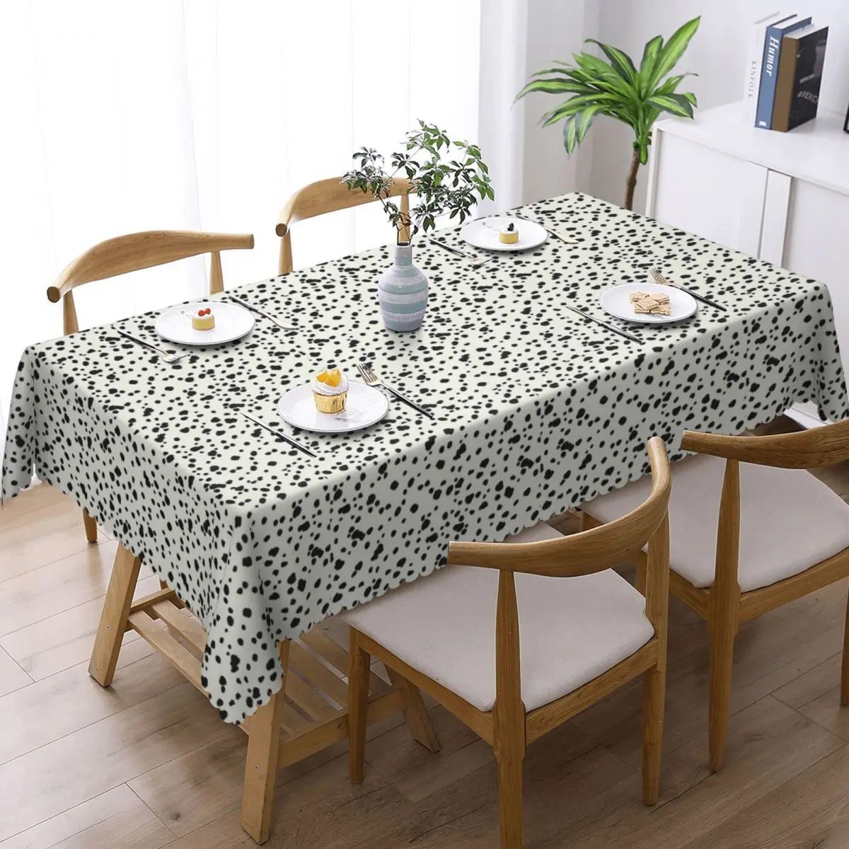 Dalmatian Dog Texture Customized Rectangular Tablecloth Waterproof Table Cover for Festival Party Decorations Table Cloth