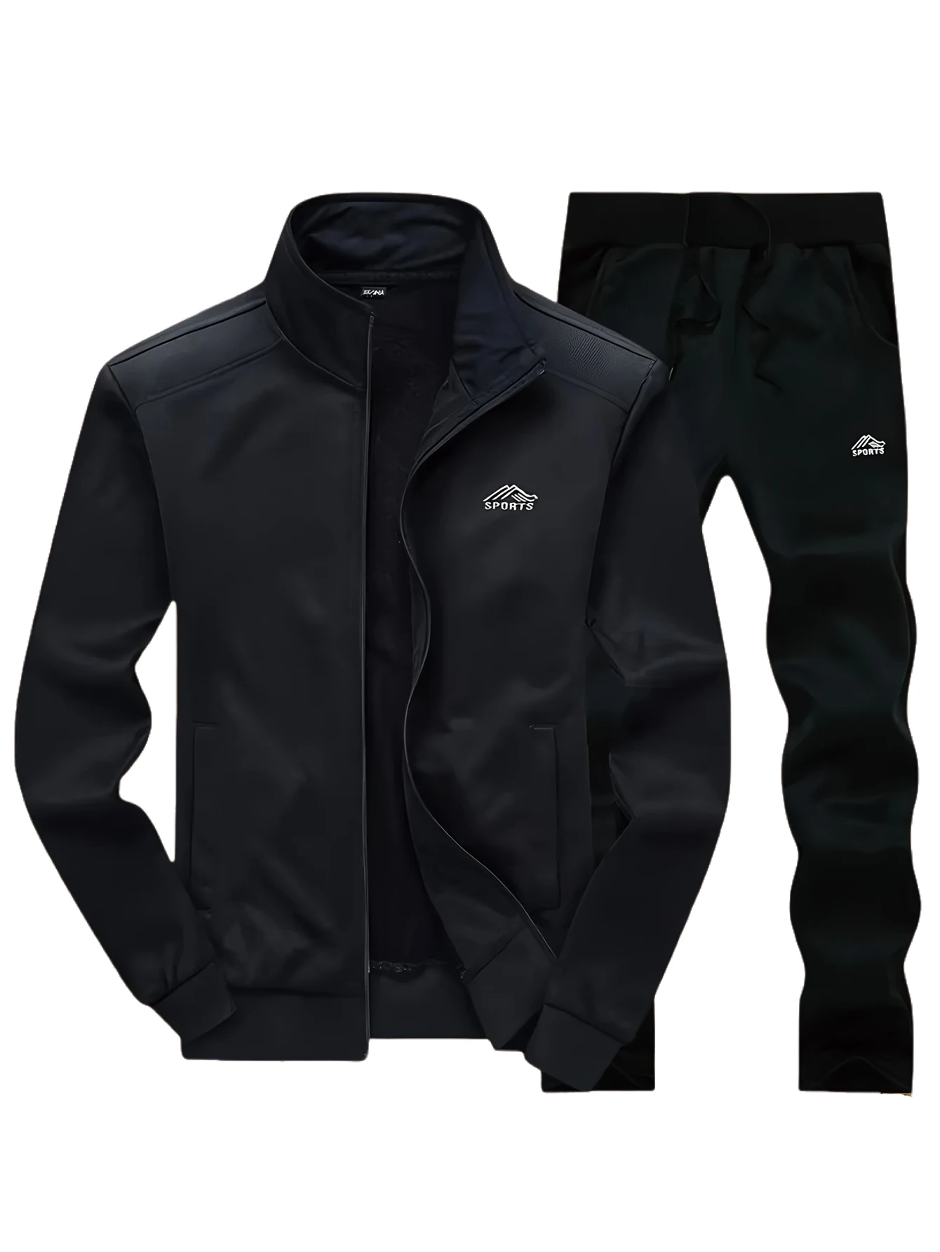 

Men's sportswear suit; Autumn fashion stand-upEmbroidered Zipper Jacket; Men's sports pants; fashion running fitness leisure sui