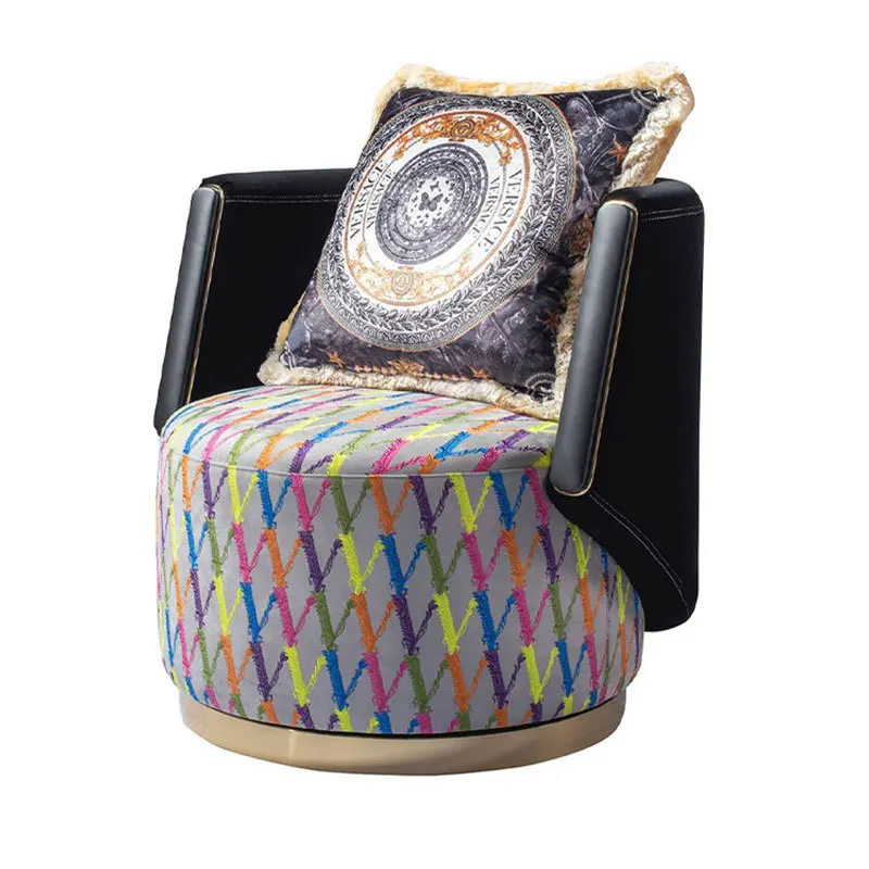 

Italian light luxury designer sofa chair villa living room single chair simple leisure rotating sofa balcony