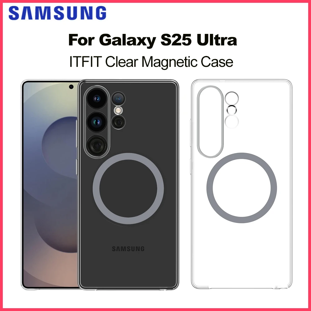 

Original Samsung Galaxy S25 Ultra ITFIT Clear Magnetic Case or Galaxy S25Ultra Phone Case with Magnet Protective cover EF-US938