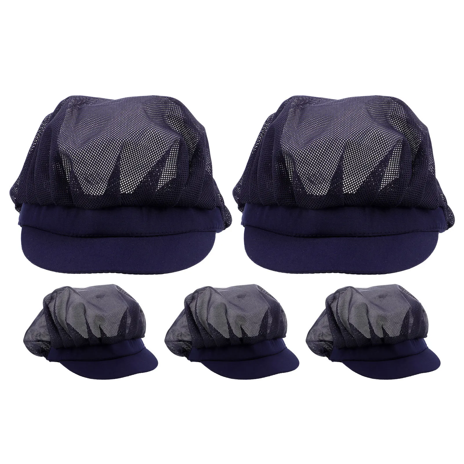 

5 шт. дышащие сетчатые шапки шеф-повара унисекс, регулируемые кухонные шапочки для приготовления пищи для общественного питания, выпечки, ресторана, общественного питания, сетки для волос