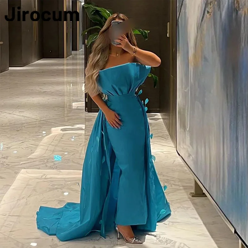 

Jirocum Luxurious Feather Dubai Prom Gown Women's Strapless Mermaid Party Evening Gowns Saudi 2024 New Formal Occasion Dresses