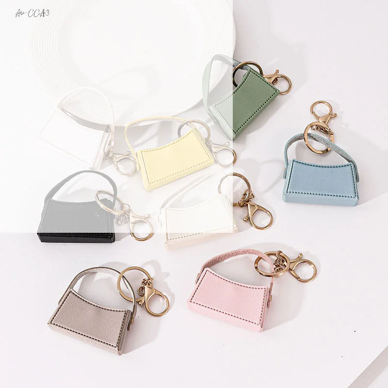 Mini Keychain Cute Small Curved Bag Candy Color Keyring Creative Kawaii Car Decoration