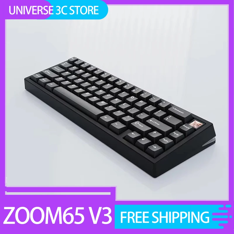 Zoom65 V3 Customized Mechanical Keyboard Kit Aluminium Alloy Custom Screen Three Mode Rgb Gaming Keyboard Pc Gamer Accessories