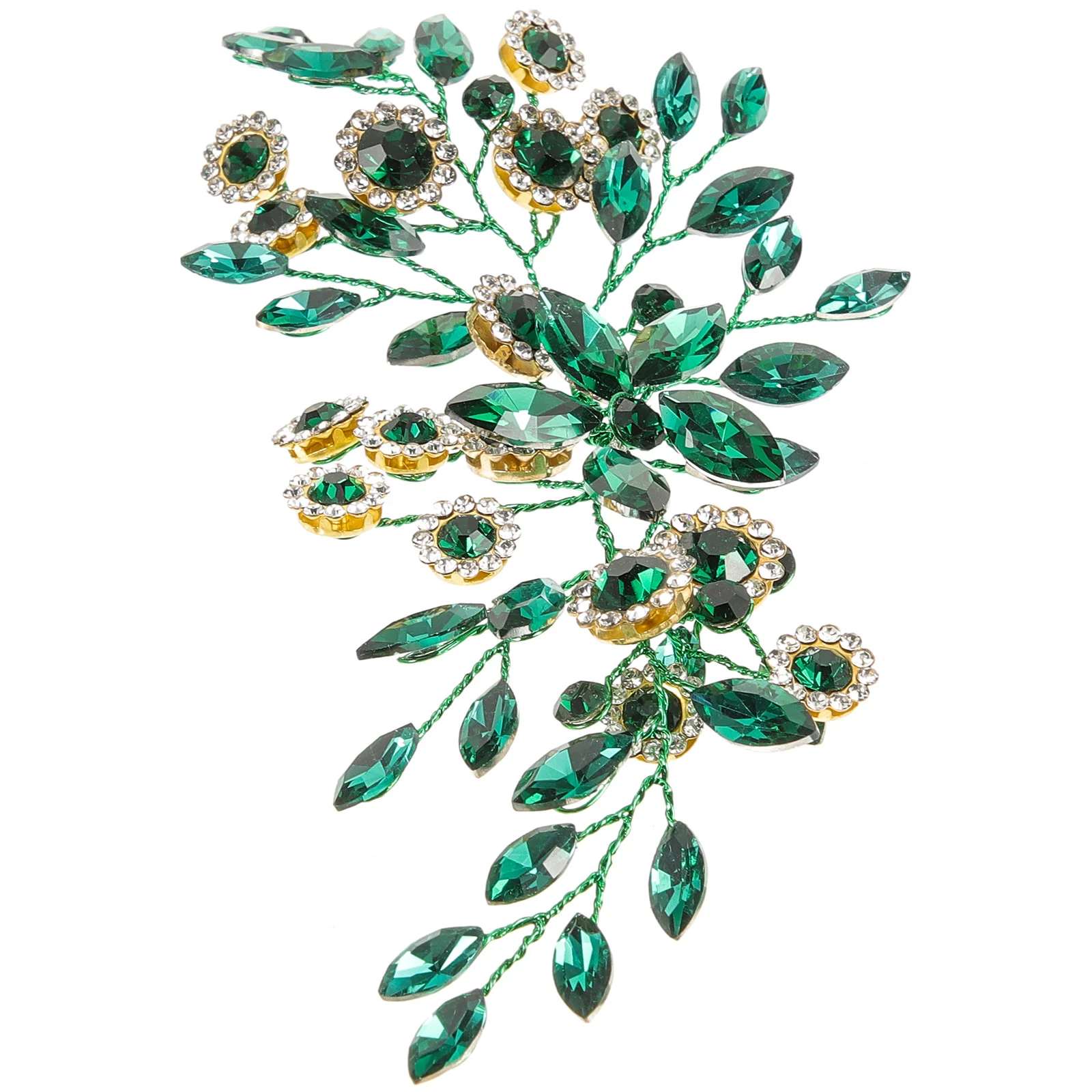 

Green Hair Accessories Bridesmaid Headband Decorations Wedding Crystal Clips for Women Headbands Ornaments Formal Bridal