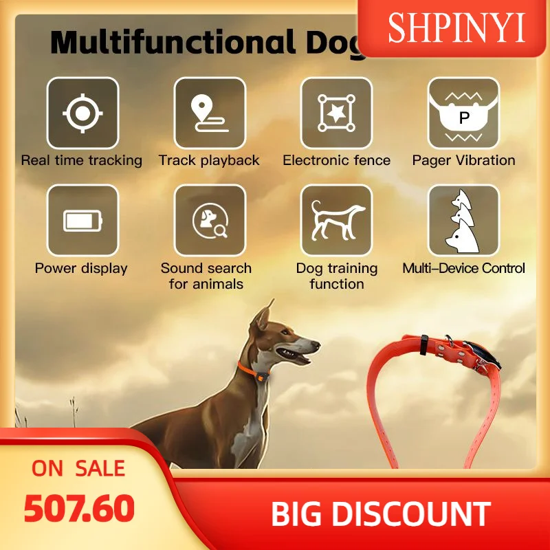 

GPS-трекер для собак в реальном времени с функцией обучения, электронный ошейник для забора, аксессуар, вид на ПК, GSM, WIFI, позиционирование, гарантия 1 год