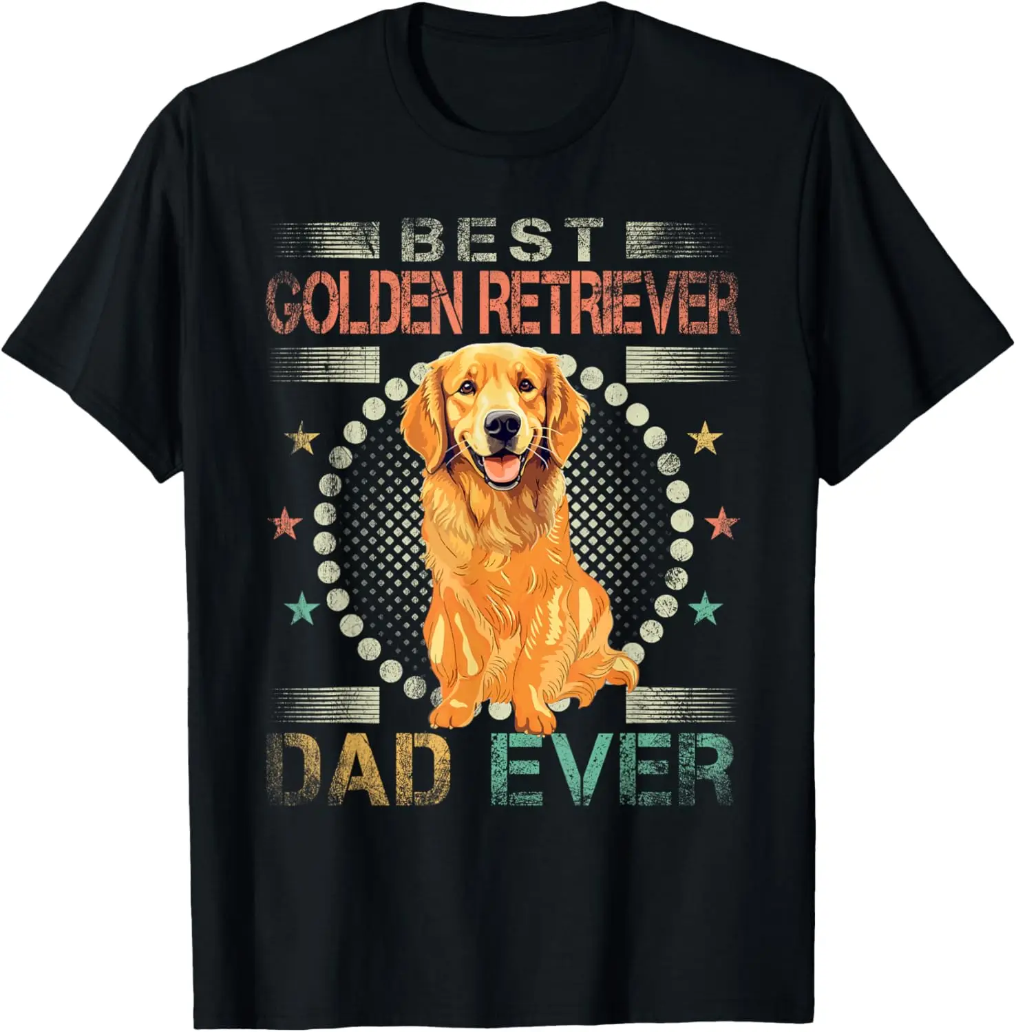 

Retro Vintage Best Golden retriever Dad Ever Father Day T-Shirt