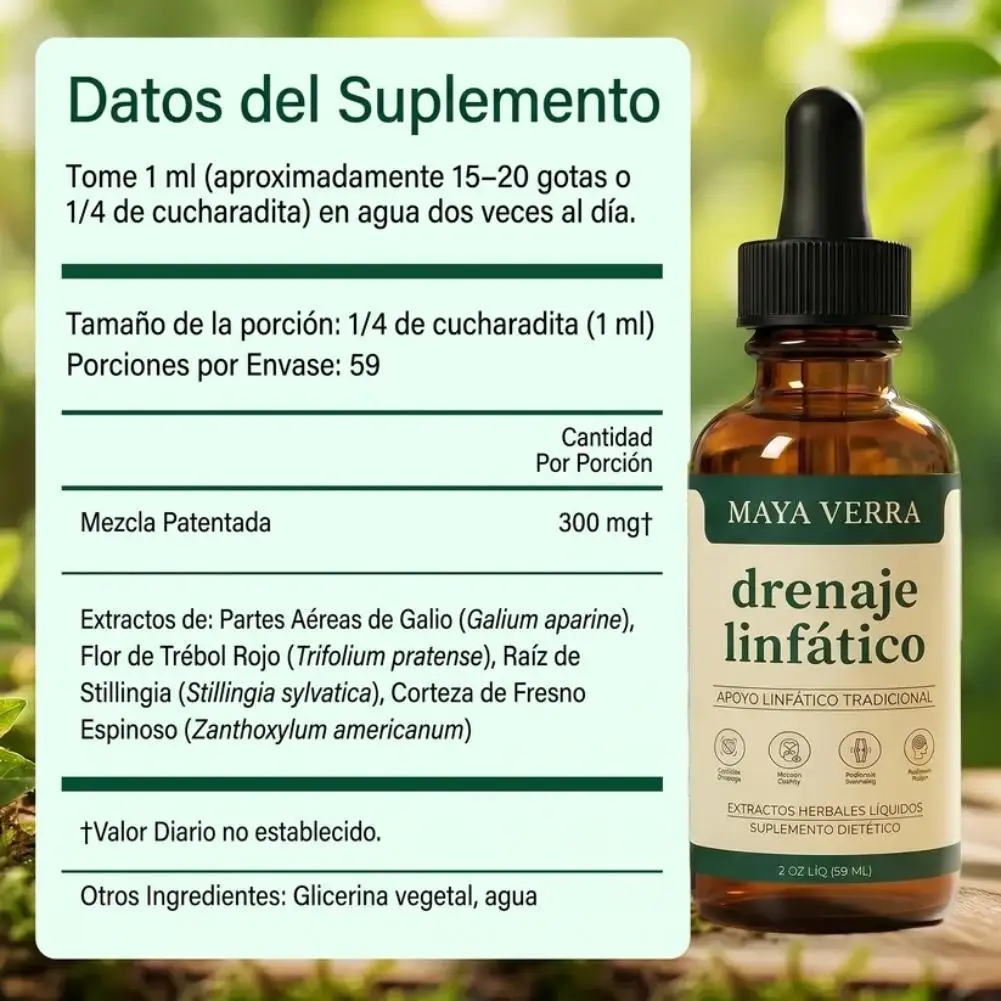 Maya Verra Traditionelle Botanische Flüssige Lymphdrainage-Tropfen Reduzieren Schwellungen Tägliche Beschwerden Tägliche Körperpflege Honiggeschmack – Detail 14
