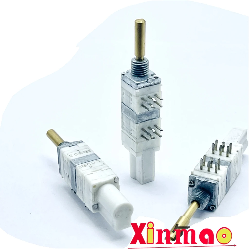 NOBLE Japan quad precision potentiometer with center positioning and self-locking switch B50K axis length 18-25