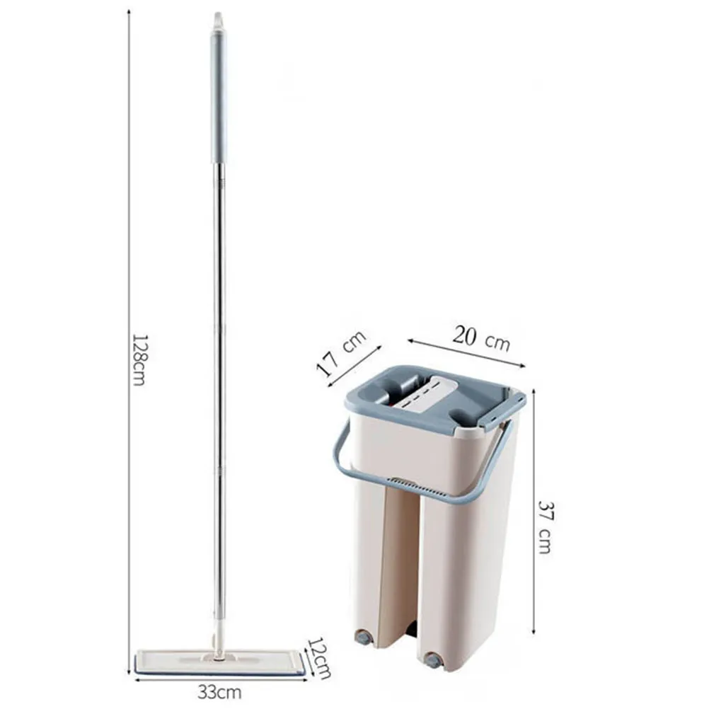 1Set Mop with Bucket Non-Wash Dust Mop for Hardwood Tile Floor Cleaning Strong Adsorption Corner Wall Window