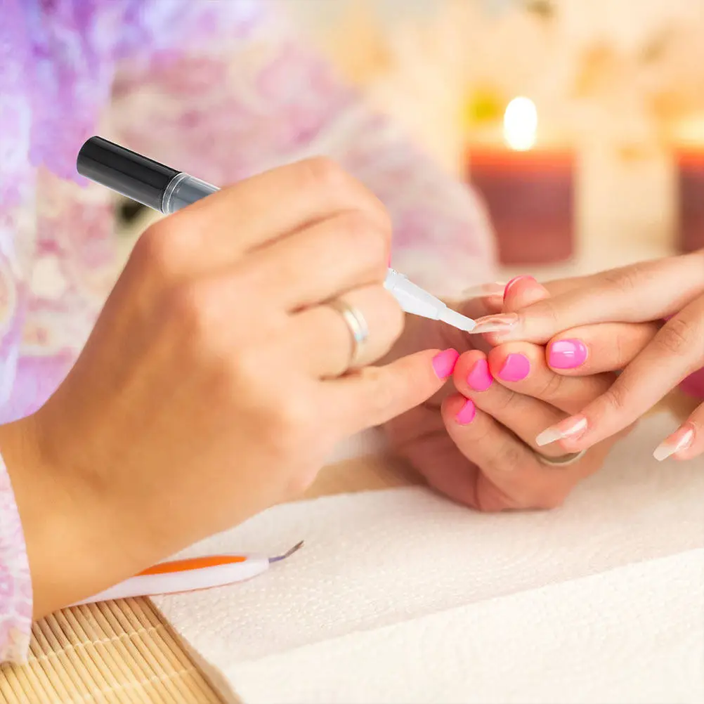 8Pcs Empty Nail Oil Pen Plastic PP Manicure Tools Portable Brush Applicator Cuticle Oil Holder Nail Art Supplies