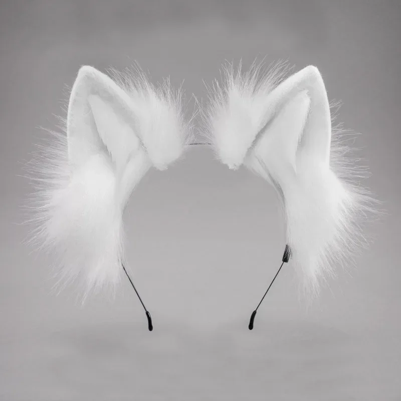 Japanese Lolita Headwear Cat Ear Fox Plush Hair Clips Hair Accessories Hand-made Simulation Beast Ear Hair Band