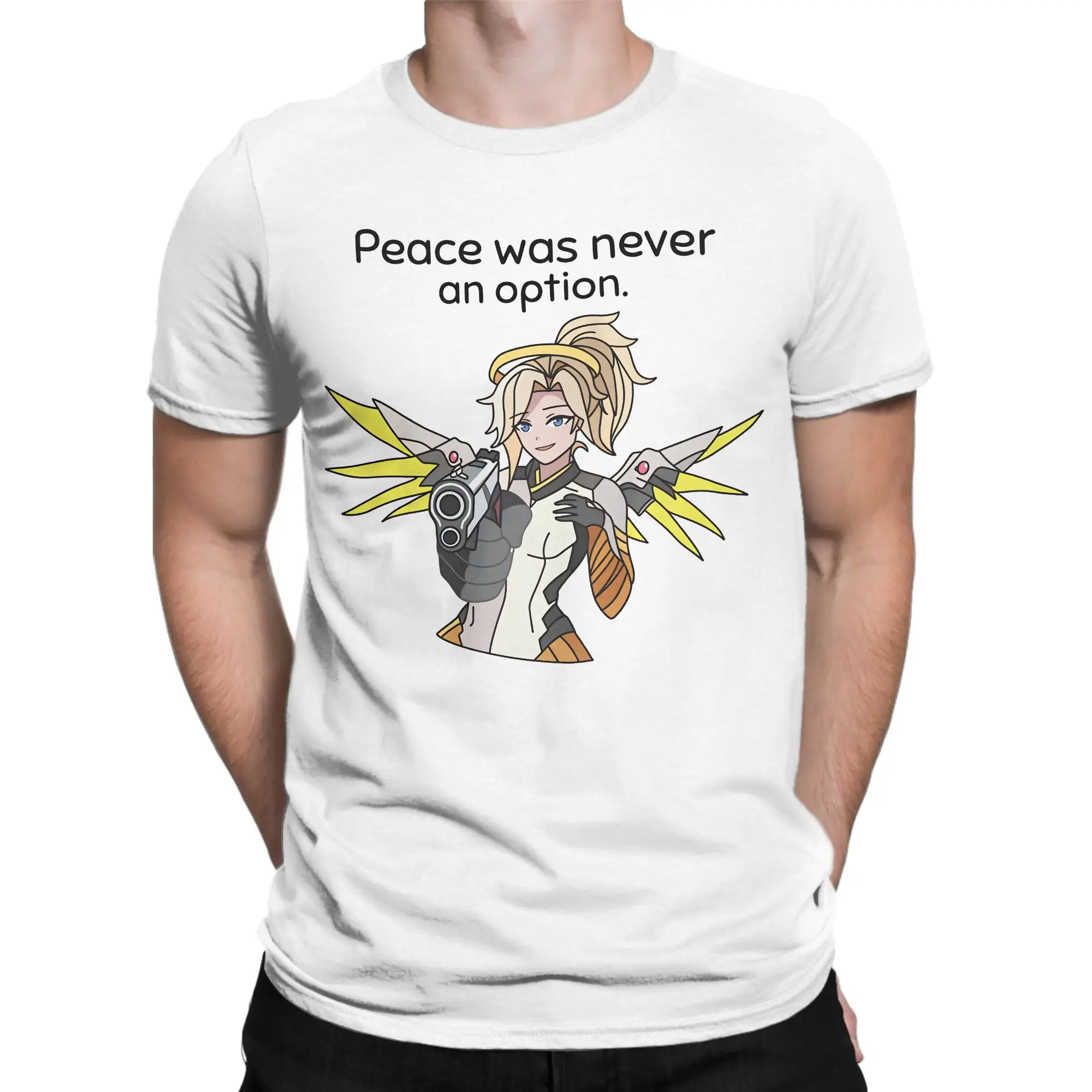 Mercy Men Women T Shirt Overwatches Game Fashion Tees Short Sleeve Round Collar T-Shirt 100% Cotton 6XL Clothing