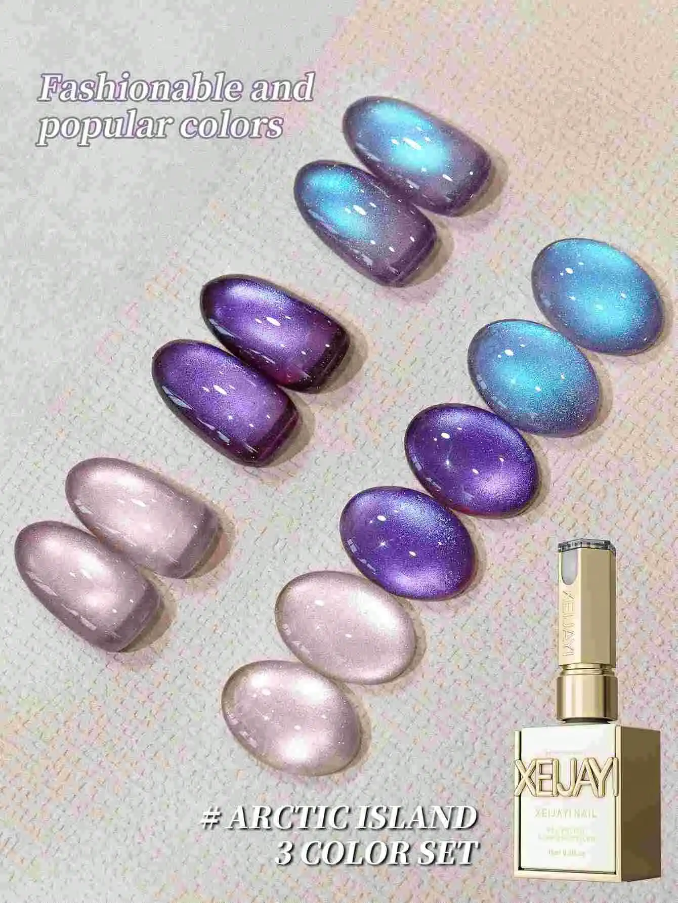 

3Pcs 15ML Arctic Island Cat Eye gel nail polish, UV LED Curing, Long-acting Fast Drying UV Nail Art Gel - Ideal Gift for Women