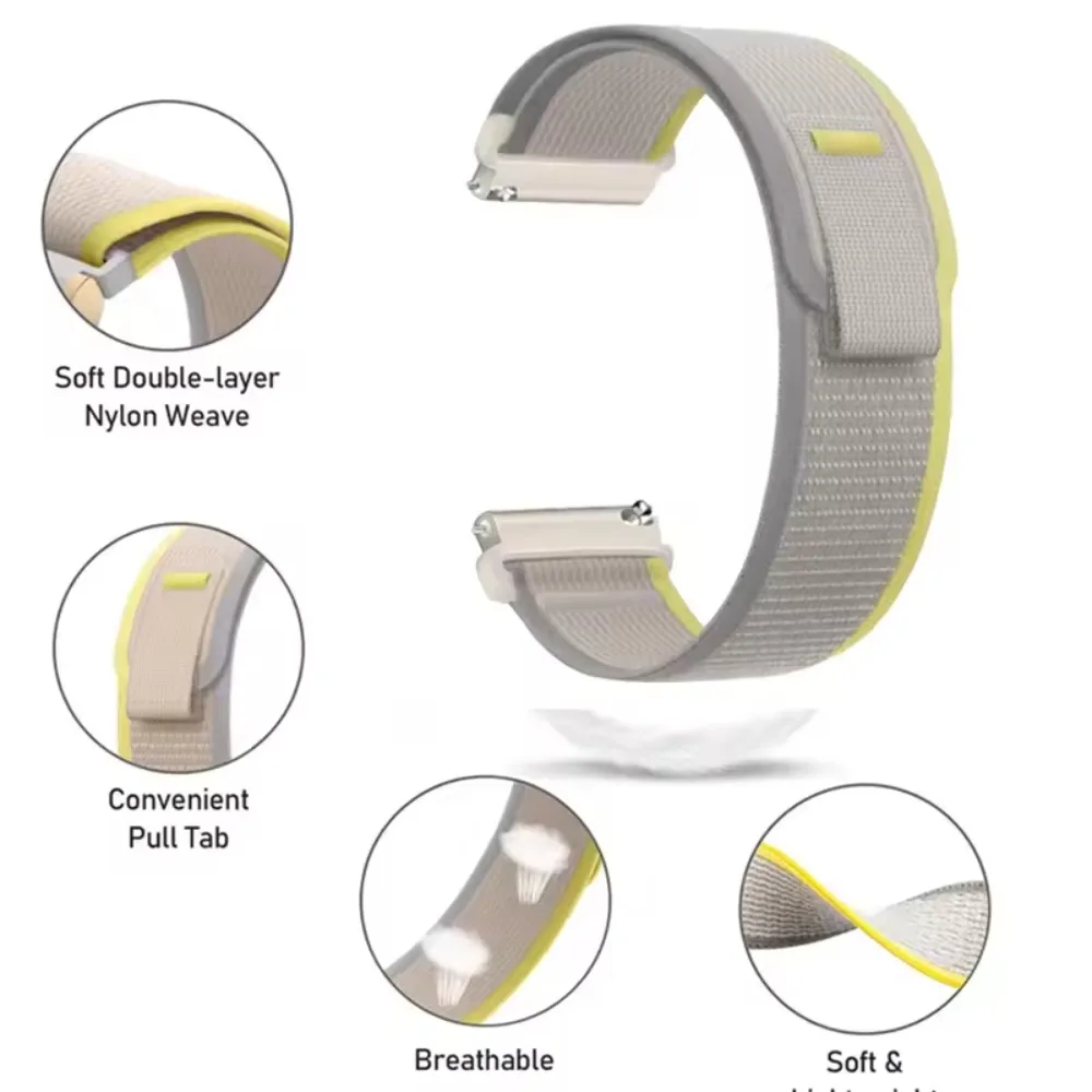 20mm 22mm Trail soft Nylon Loop Strap for Garmin Forerunner 965 955 570 970 165 55 Bracelet Replace Garmin Venu 4-3-2/Active 6-5