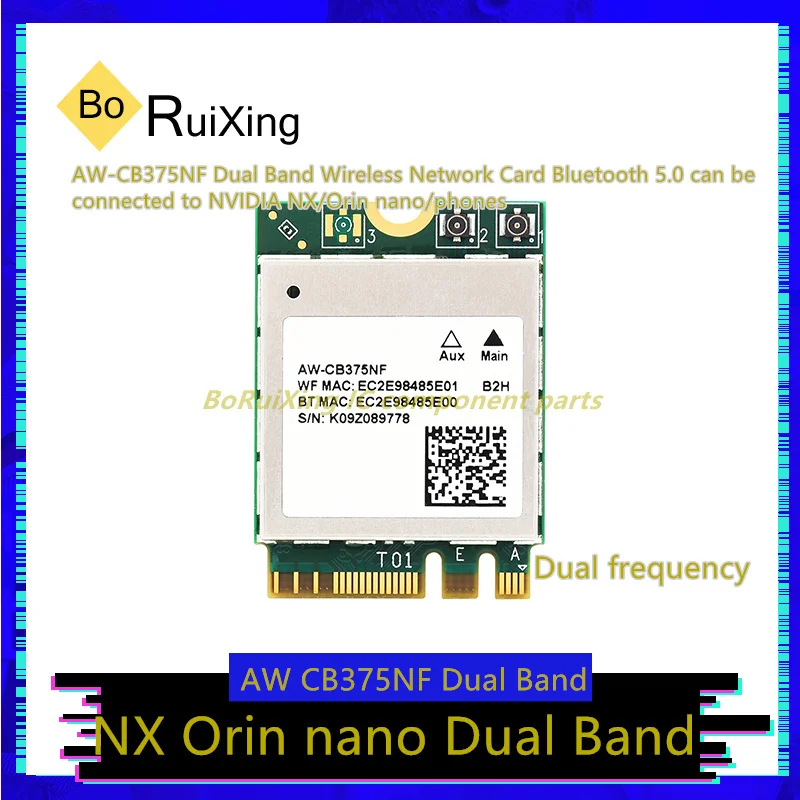 1PCS/LOT Wireless-AW-CB375NF AW-CB375NF Dual Band Wireless Network Card Bluetooth 5.0 Can Be Connected To NVIDIA NX/Orin Nano/Ph