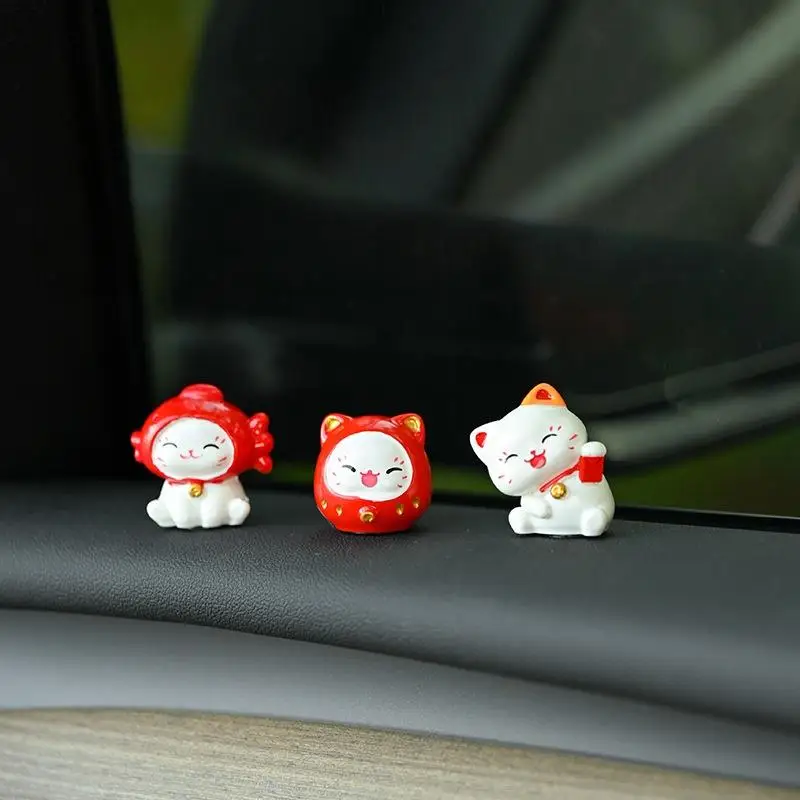 6 figurines de chat porte-bonheur Maneki Neko, nouveaux modèles d'animaux de dessin animé chinois pour la maison, le bureau, la voiture, décoration porte-bonheur et prospérité